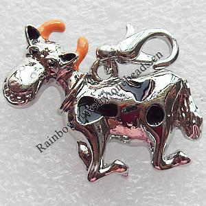 Zinc Alloy Enamel Pendant, Nickel-free & Lead-free, A Grade Animal 20x30mm, Sold by PC  