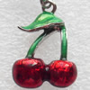 Zinc Alloy Enamel Pendant, Nickel-free & Lead-free, A Grade Fruit 24x16mm, Sold by PC  