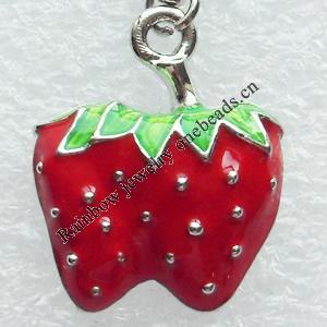 Zinc Alloy Enamel Pendant, Nickel-free & Lead-free, A Grade Fruit 22x18mm, Sold by PC  