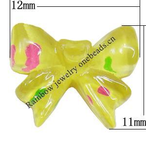 Resin Cabochons, No Hole Headwear & Costume Accessory, Bowknot 12x11mm, Sold by Bag