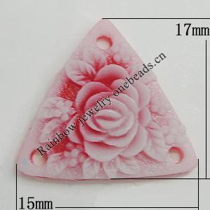 Resin Connectors, Triangle 17x15mm Hole:1.5mm, Sold by Bag