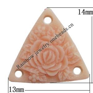 Resin Connectors, Triangle 14x13mm Hole:1.5mm, Sold by Bag