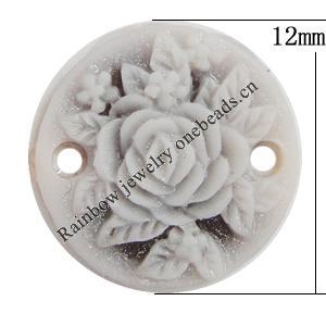 Resin Connectors, Flat Round 12mm Hole:1.5mm, Sold by Bag