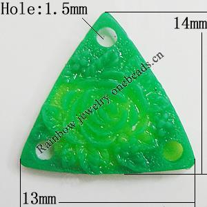 Resin Connectors, Trianglel 14x13mm Hole:1.5mm, Sold by Bag