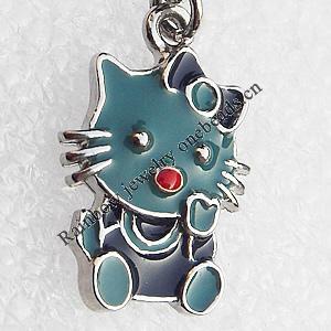 Zinc Alloy Enamel Pendant, Nickel-free & Lead-free, A Grade Animal 22x15mm, Sold by PC  