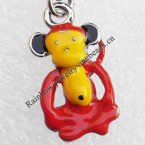 Zinc Alloy Enamel Pendant, Nickel-free & Lead-free, A Grade Animal 22x12mm, Sold by PC  