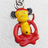 Zinc Alloy Enamel Pendant, Nickel-free & Lead-free, A Grade Animal 22x12mm, Sold by PC  