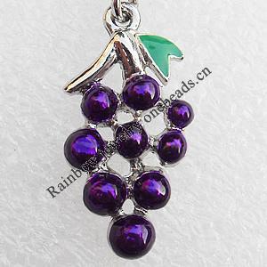 Zinc Alloy Enamel Pendant, Nickel-free & Lead-free, A Grade Fruit 29x15mm, Sold by PC  