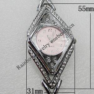 Metal Alloy Fashionable Watch, Watch:about 55x31mm, Sold by PC
