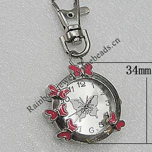 Metal Alloy Fashionable Waist Watch, Watch:about 34x34mm, Sold by PC