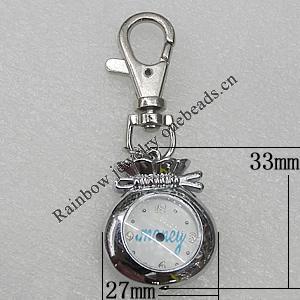Metal Alloy Fashionable Waist Watch, Watch:about 33x27mm, Sold by PC