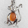 Zinc Alloy Charm/Pendant with Crystal, Nickel-free & Lead-free, A Grade Animal 20x14mm, Sold by PC  