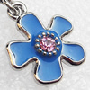 Zinc Alloy Enamel Charm/Pendant with Crystal, Nickel-free & Lead-free, A Grade Flower 20x17mm, Sold by PC  