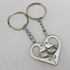 Zinc Alloy keyring Jewelry Key Chains, Pendant Size 44x42mm, Length Approx:3.8-inch, Sold by Pair