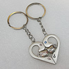 Zinc Alloy keyring Jewelry Key Chains, Pendant Size 44x42mm, Length Approx:3.8-inch, Sold by Pair