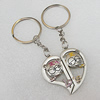 Zinc Alloy keyring Jewelry Key Chains, Pendant Size 42x42mm, Length Approx:3.5-inch, Sold by Pair