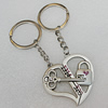 Zinc Alloy keyring Jewelry Key Chains, Pendant Size 45x43mm, Length Approx:3.7-inch, Sold by Pair