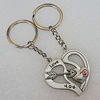 Zinc Alloy keyring Jewelry Key Chains, Pendant Size 45x43mm, Length Approx:3.7-inch, Sold by Pair