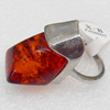 Imitate Amber Ring with metal alloy set, Head size:17x30mm, Sold by Dozen