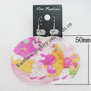 Shell Earings, Flat Round 50mm, Sold by Group