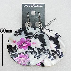 Shell Earings, Flat Round 50mm, Sold by Group