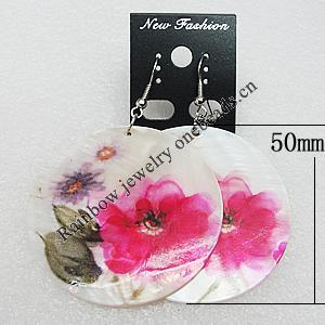 Shell Earings, Flat Round 50mm, Sold by Group