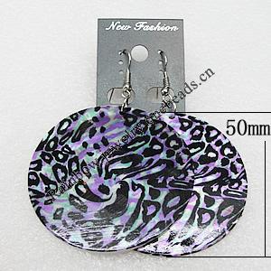 Shell Earings, Flat Round 50mm, Sold by Group