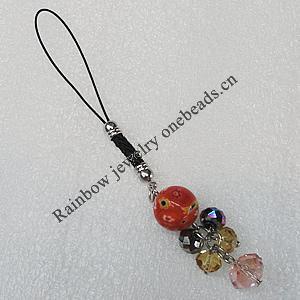 Mobile Decoration, Length About:4.7-inch, Bead Size:14mm, Sold by Group