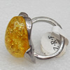 Imitate Amber Ring with metal alloy set, Head size:21x25mm, Sold by Dozen