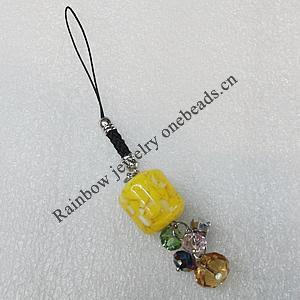 Mobile Decoration, Length About:3.9-inch, Bead Size:18x18mm, Sold by Group