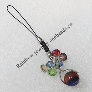 Mobile Decoration, Length About:3.9-inch, Bead Size:12mm, Sold by Group