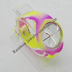 Silicon Rubber Fashionable Watch, Watch:about 42mm, Sold by PC