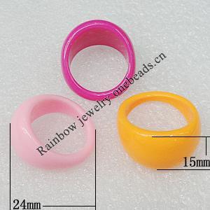 Acrylic Rings, Mix Color, 24x15mm, Sold by Box