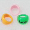 Acrylic Rings, Mix Color, 24x15mm, Sold by Box