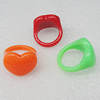 Acrylic Rings, Mix Color, Heart 22x18mm, Sold by Box