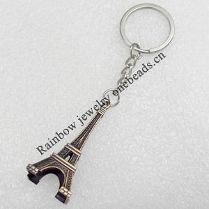 Zinc Alloy keyring Jewelry Key Chains, Pendant width:21mm, Length Approx:4.1-inch, Sold by PC