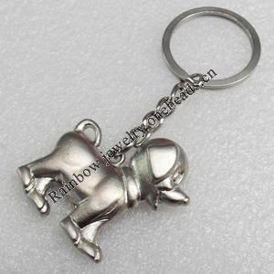 Zinc Alloy keyring Jewelry Key Chains, Pendant width:35mm, Length Approx:3.4-inch, Sold by PC