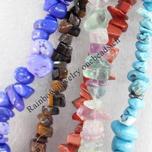 Gemstone Beads, Chips, 10-15mm, Mix colour & mix style, Hole:Approx 1mm, Sold by Group