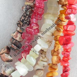 Gemstone Beads, Chips, 10-16mm, Mix colour & mix style, Hole:Approx 1mm, Sold by Group