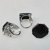 Metal Alloy Rings With Gemstone, Mix Style, 27mm, Sold by Box