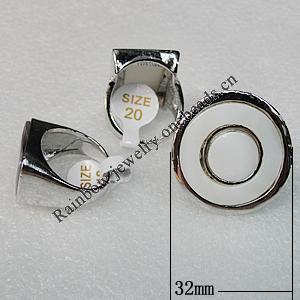 Metal Alloy Rings With Shell, Mix Style, 32mm, Sold by Box