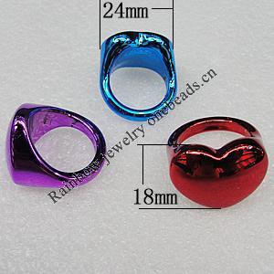 CCB Rings, Mix Color, Heart 24x18mm, Sold by Box
