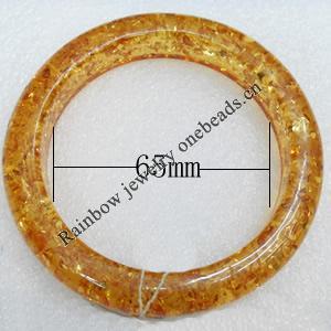 Imitate Amber Bracelet, width:15mm, Inner diameter:65mm, Sold by PC 