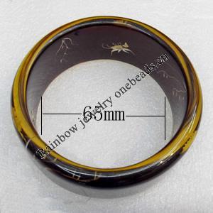 Imitate Amber Bracelet, width:32mm, Inner diameter:65mm, Sold by PC 