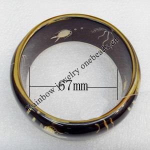 Imitate Amber Bracelet, width:32mm, Inner diameter:67mm, Sold by PC 