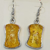 Imitate Amber Earring, width:16mm, Length:48mm, Sold by Dozen