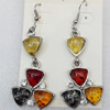 Imitate Amber Earring, width:25mm, Length:60mm, Sold by Dozen