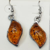 Imitate Amber Earring, width:15mm, Length:43mm, Sold by Dozen