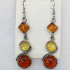 Imitate Amber Earring, width:15mm, Length:60mm, Sold by Dozen