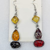 Imitate Amber Earring, width:15mm, Length:60mm, Sold by Dozen